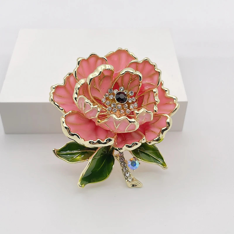 Fashion peony flower rhinestone brooch womens fashion clothing bust jewelry wholesale 250527