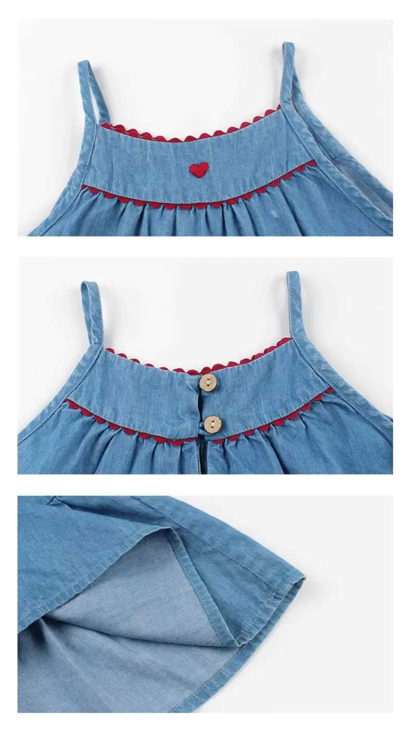 Fashion Children Girl Dress Summer Blue Sleeveless Casual Dress Beach Party Dress for Kids X250528
