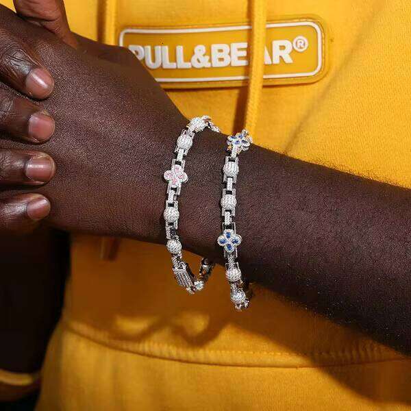 High Quality Classic Unisex For Sier Necklace Cuban Chain Moissanite Bracelet Hip Hop Jewelry Gift