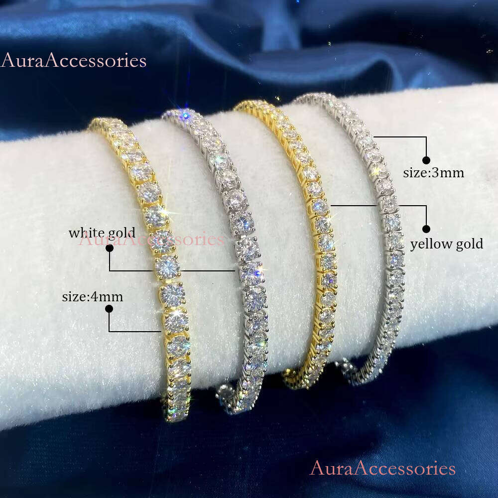 FANCY 9K 14K Gold CVD Vvs Lab-grown Dias Jewelry Tennis Chain Necklace Choker