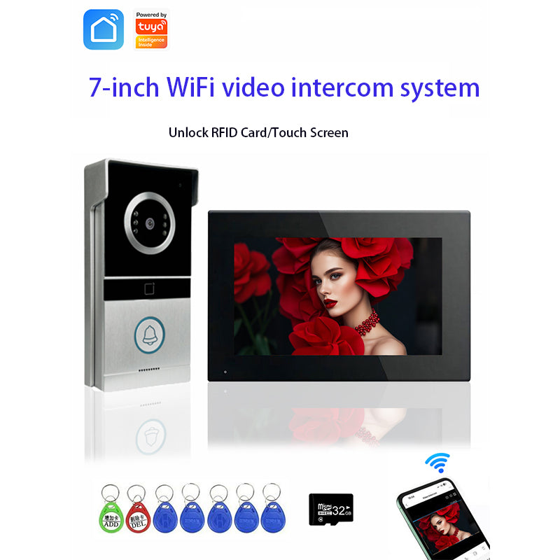 anjielo smart wifi video doorbell 7 10 inch hd camera w rfid ir for clear security