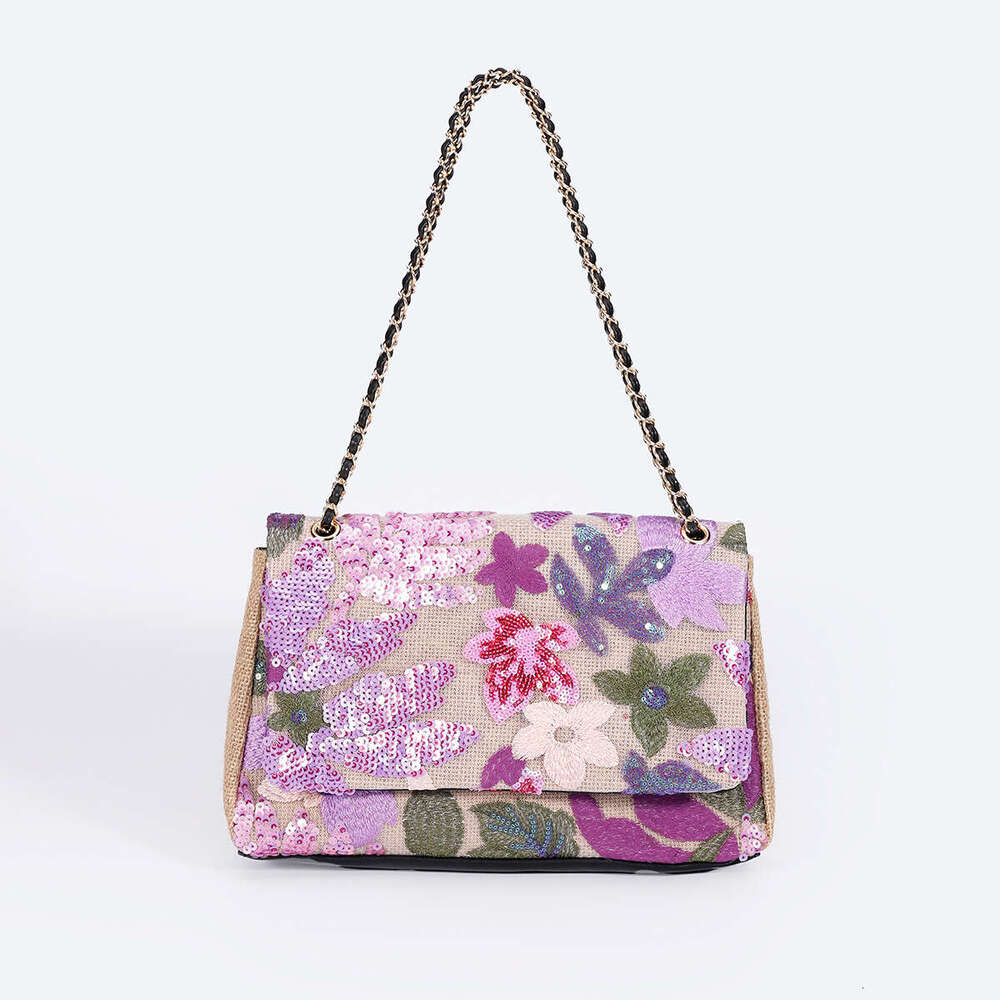 Women's handbag Shoulder bag Summer New Woven Straw High-End Large Capacity Underarm Bag Embroidered Sequin