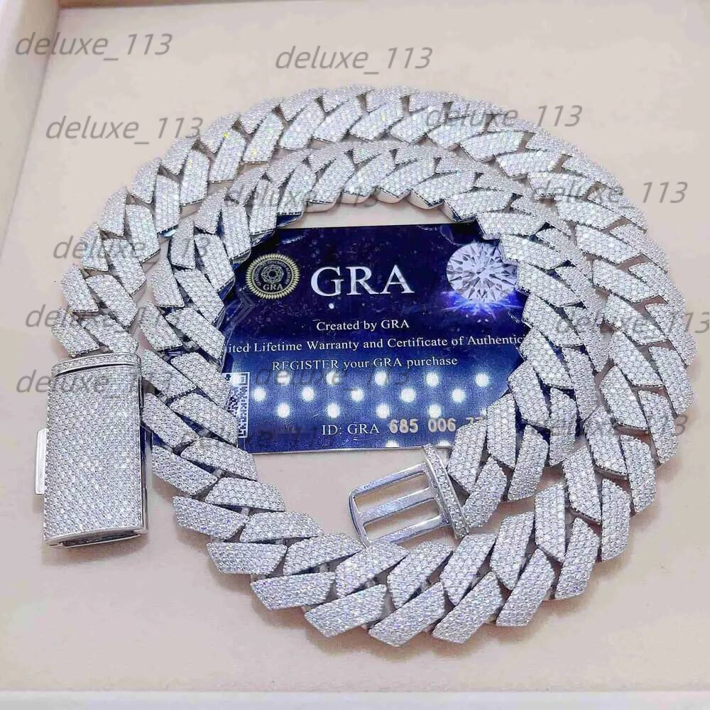 Designer Sier Necklace Necklaces Iced Out Pass Dia Tester Sterling Vvs Moissanite Pendant Cuban Link Chain