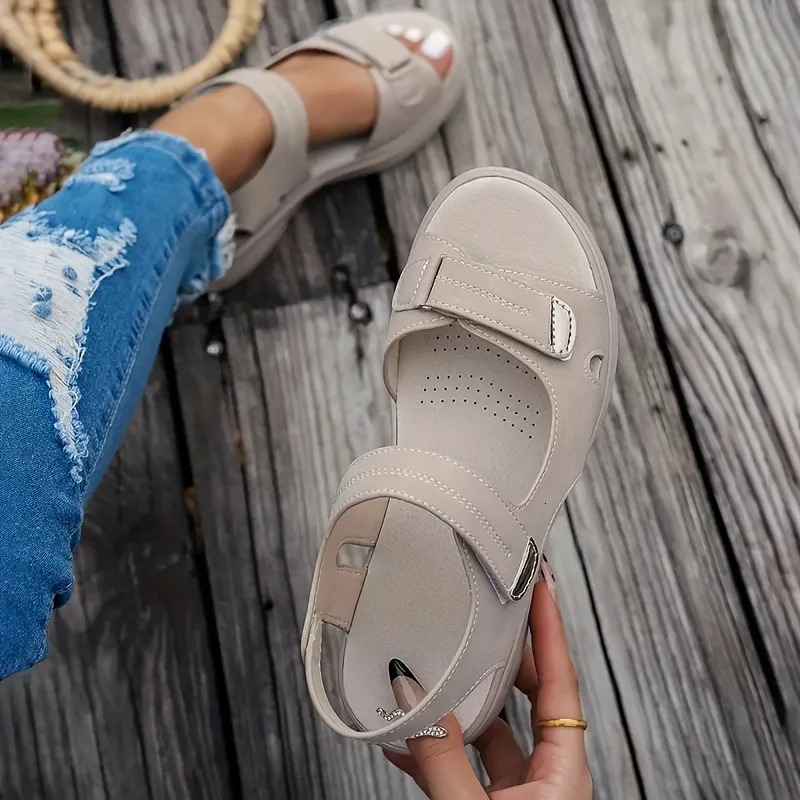 Summer Wedge Sandals for Women 2025 Fashion Non Slip Beach Shoes Woman Lightweight Casual Platform Plus Size Sandals Women 250519