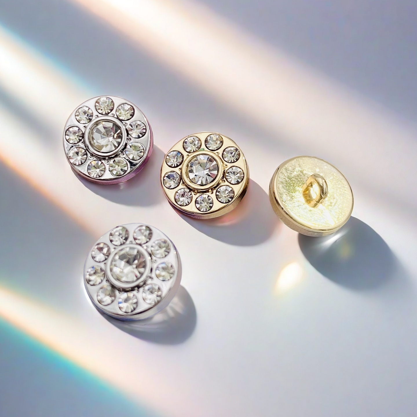 5-pack small fragrant style full diamond crystal button round sweet and luxurious high-end women's shirt sweater dress button