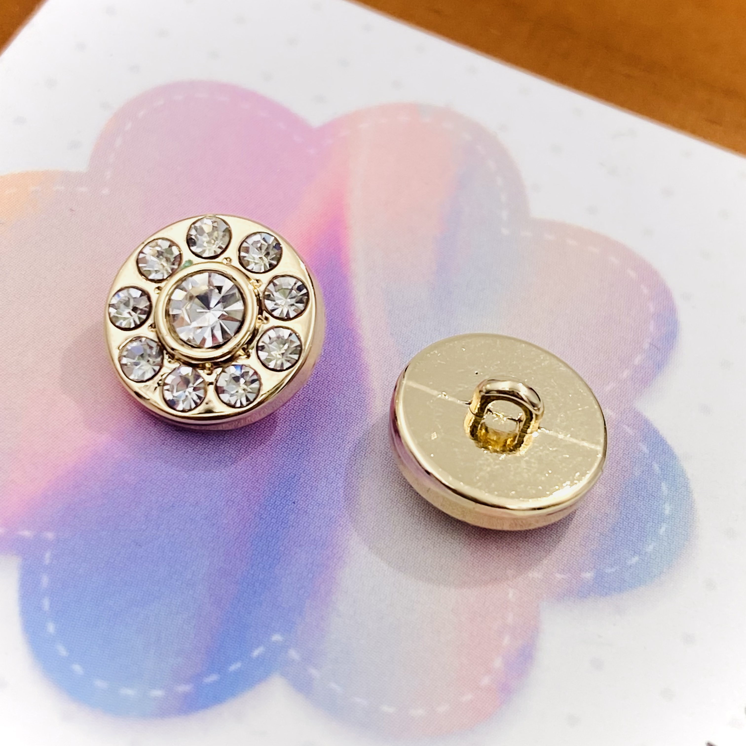 5-pack small fragrant style full diamond crystal button round sweet and luxurious high-end women's shirt sweater dress button
