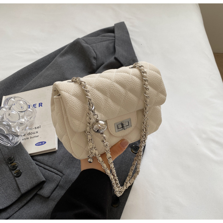 Women's Handbag Free Shipping Designer Bag Luxurious Small Fragrance Style Diamond Grid Embroidery Thread Small Square Bag Premium Chain Shoulder