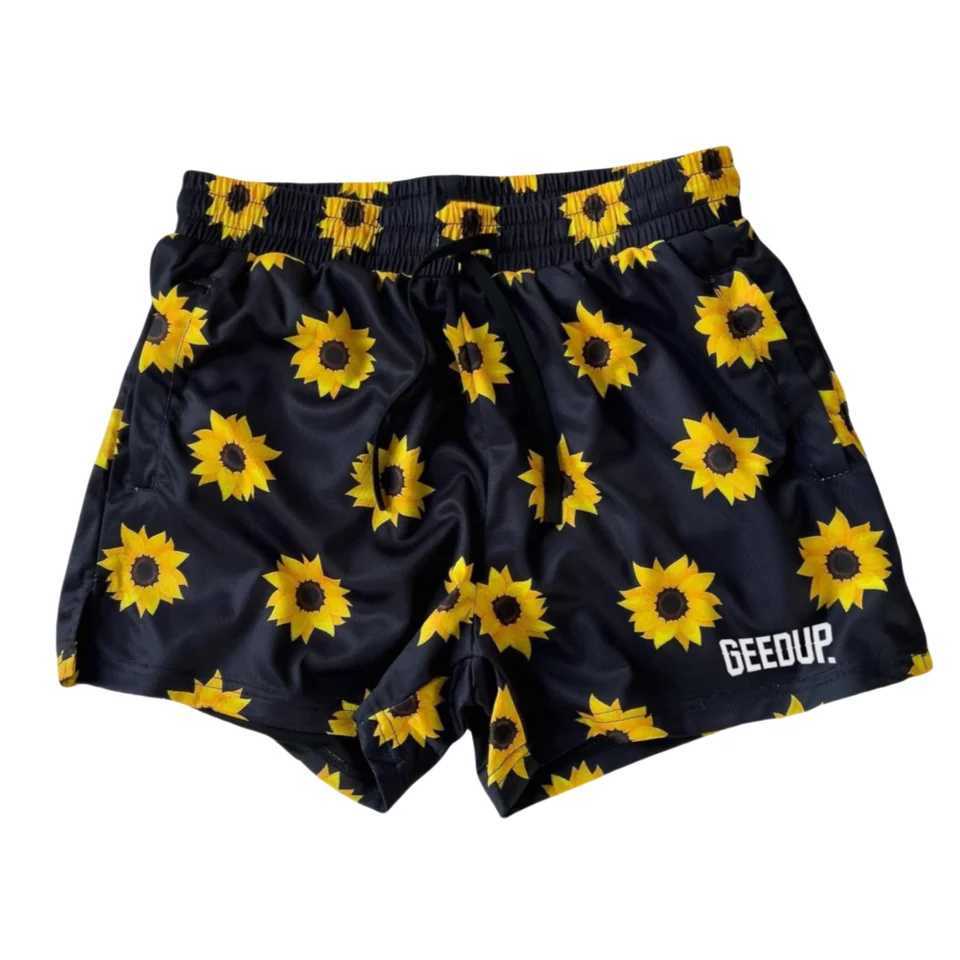 2025 Summer Mens Beach Pants Mesh Fabric Casual Fashion Brand Chrysanthemum Print Shorts X250528
