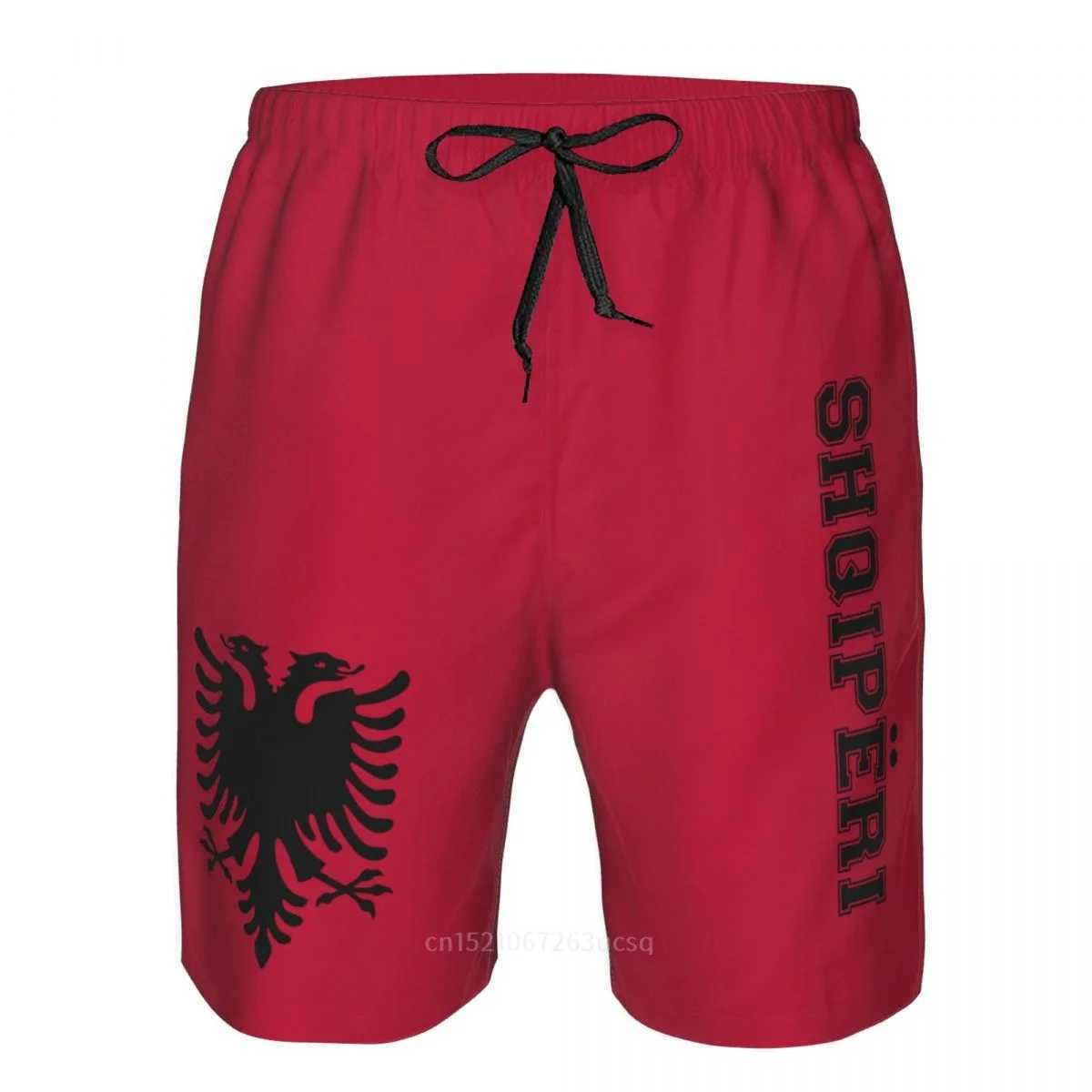 2023 Summer Polyester Albania Country Flag 3D Printed Mens Board Shorts Beach Pocket Running Summer Pants X250528