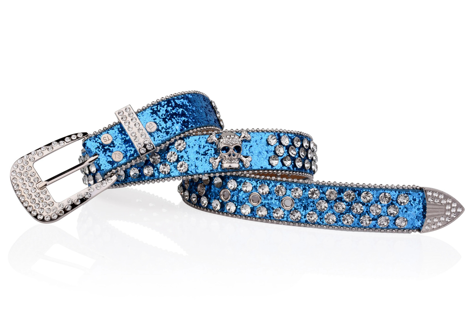 Skull Head Genuine Leather Belt Rhinestone Decor Rivet Hip Hop Jeans Belt Vintage Unisex Punk Belt For Women Men 250520