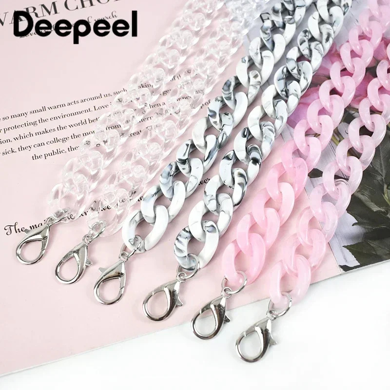 Deepeel 60cm Resin Chains for Womens Bag Shoulder Strap Acrylic Chain Purse Replace Handle Handbag Parts Hardware Accessories 250528