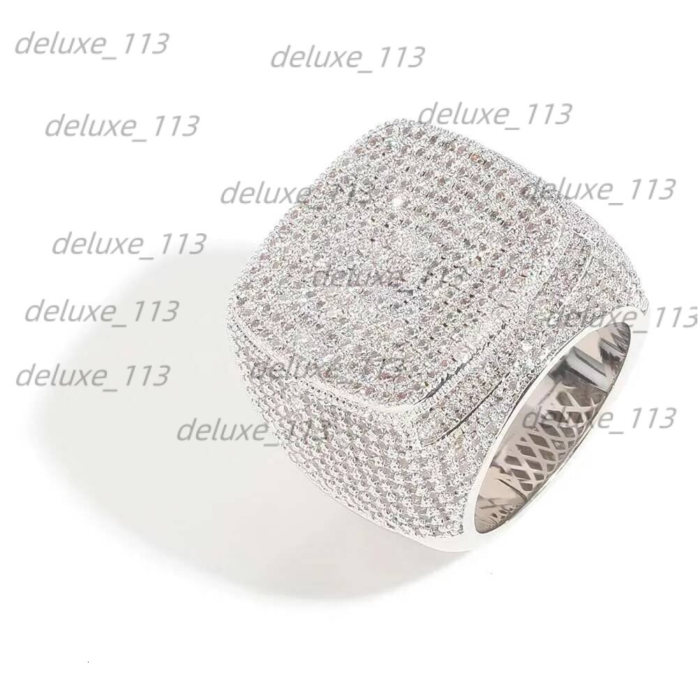 2024 Iced Out Jewelry Vvs Moissanite Men Hip Hop Real Gold Hiphop Gemstone Rings Zf Round M Champion Ring