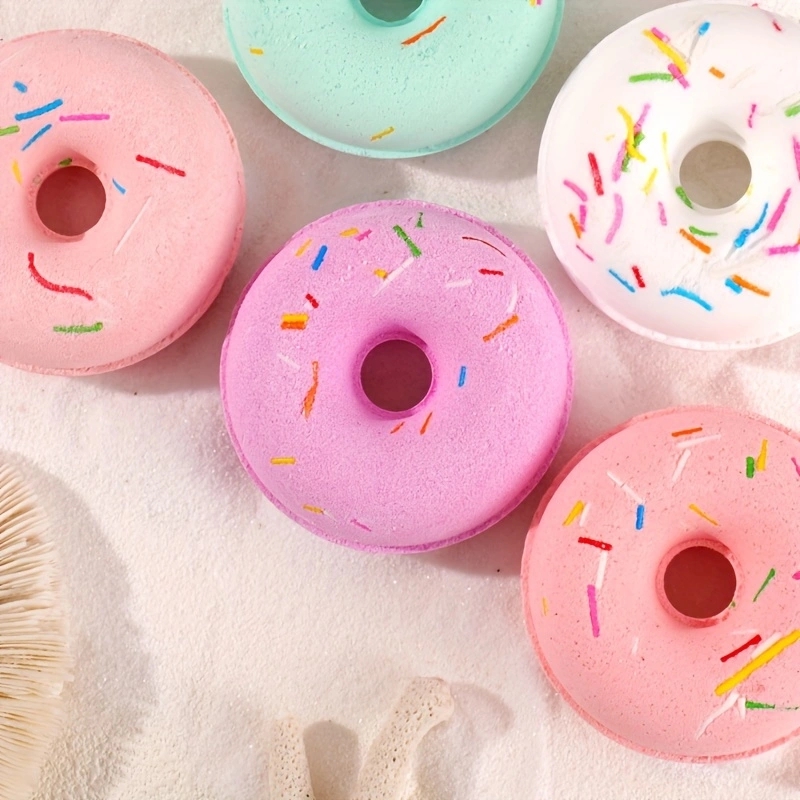 Cute Donut Design Bath Bomb Filled With Aromatherapy Fragrance