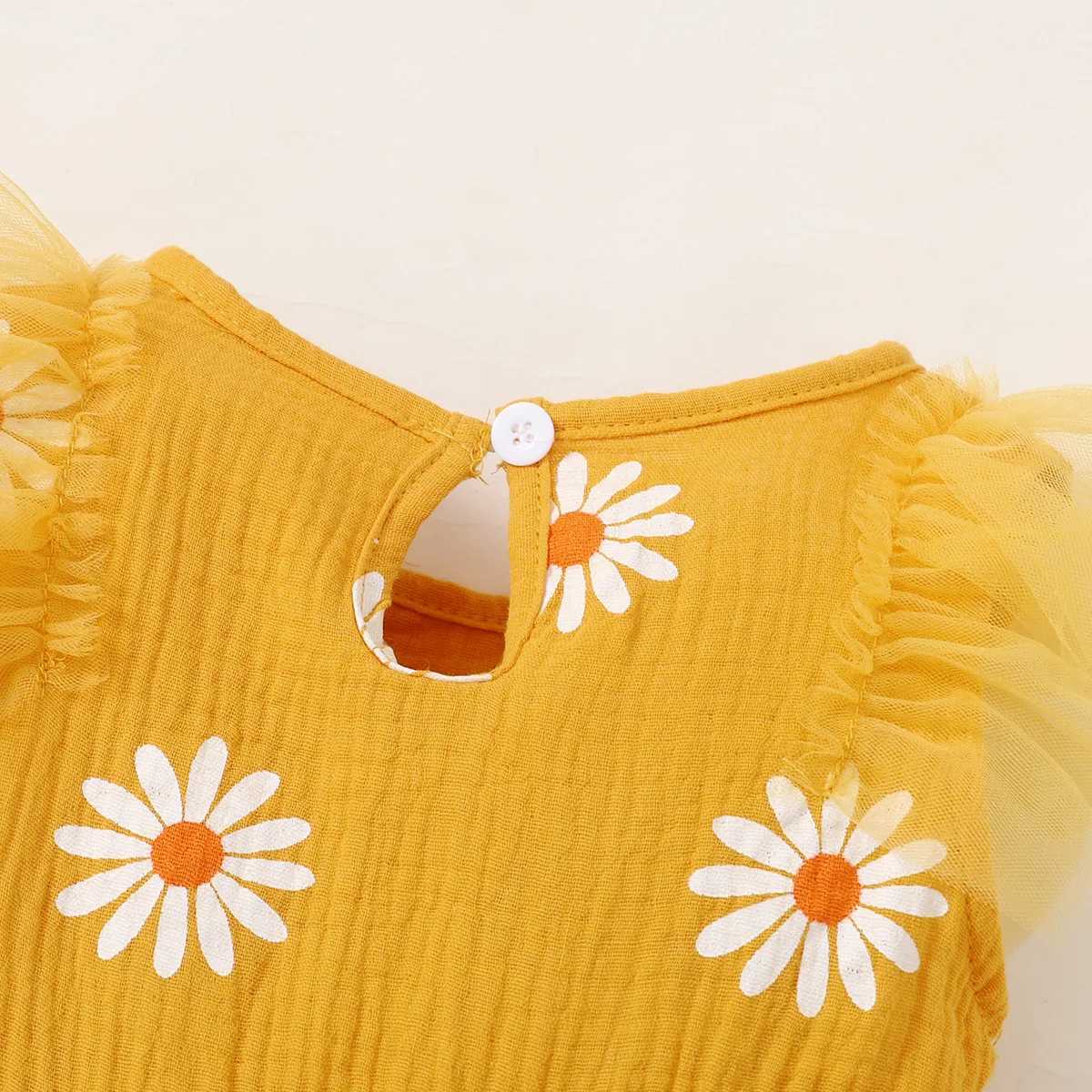 Toddler Girls Summer Dress Small Daisy Sleeveless Tulle Holiday Party Princess DressSuitable for Cute Girls Aged 1-5 Years X250528