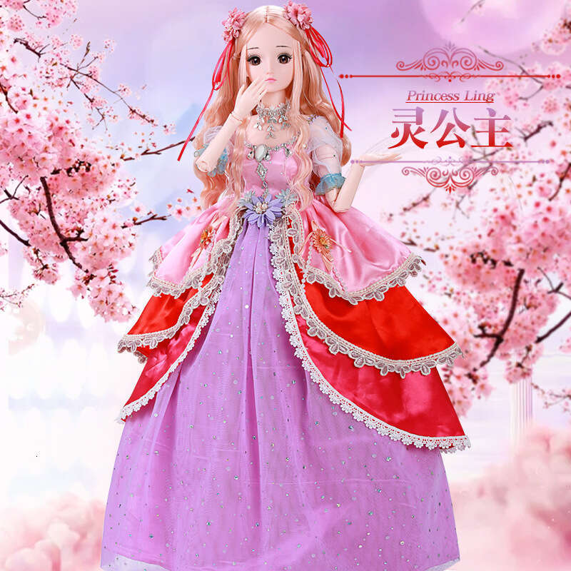 80cm Extra Large Doll Little Girl Elsa Princess 2024 New Set Toy Birthday Gift