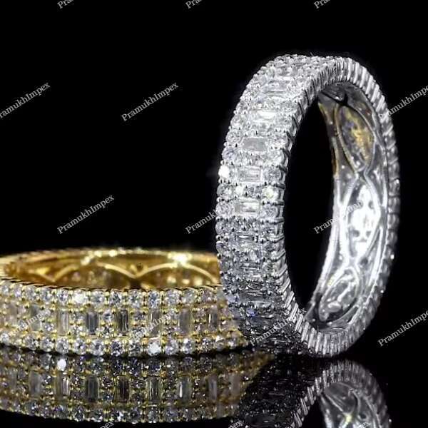 S925 Sterling Silver VVS Moissanite Diamond Customized Yellow Gold White Gold Plated Fancy Trendy Ring Best Wholesale Price