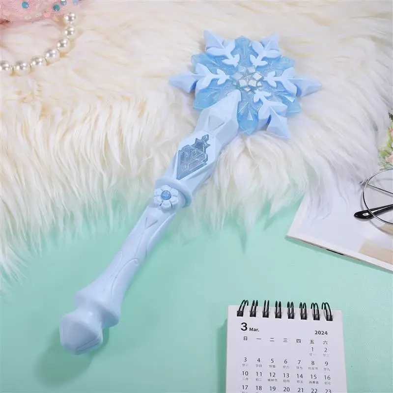 Light Up Glow Snowflake Kids Cosplay Light Up Snowflake Glowing snowflake stick Glowstick Toy birthday gift for girls W250528
