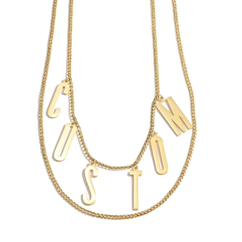 Personalized Custom Name Waist Chain for Women Stainless Steel 2 Layer Sexy Body Chain Big Letter Birthday Jewerly Gift 250527