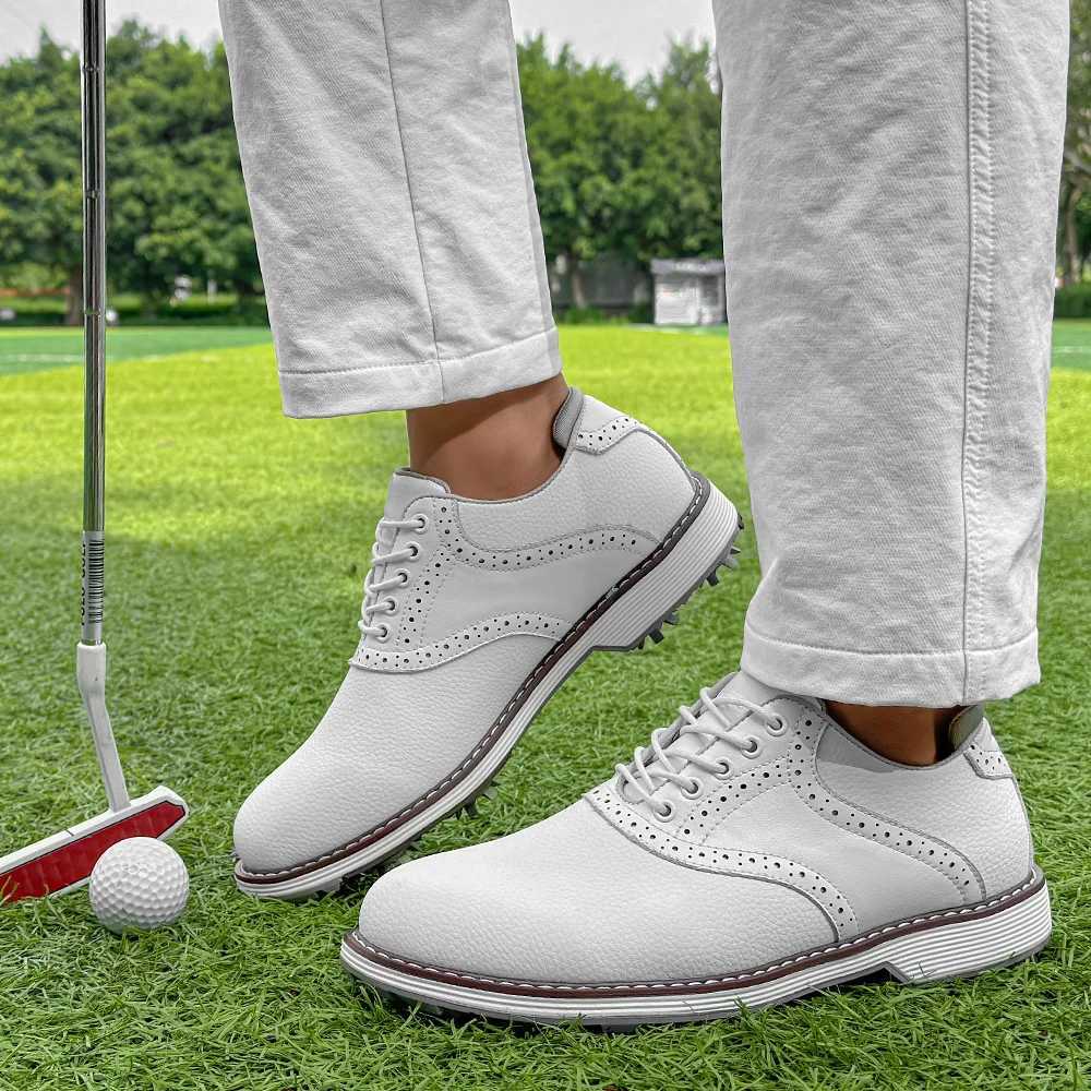 Large 48 Mens Golf Shoes Professional Golf Spikes Leather Casual Sports Shoes Men Outdoor Non-slip Golfing Shoes Man Trainers M250528