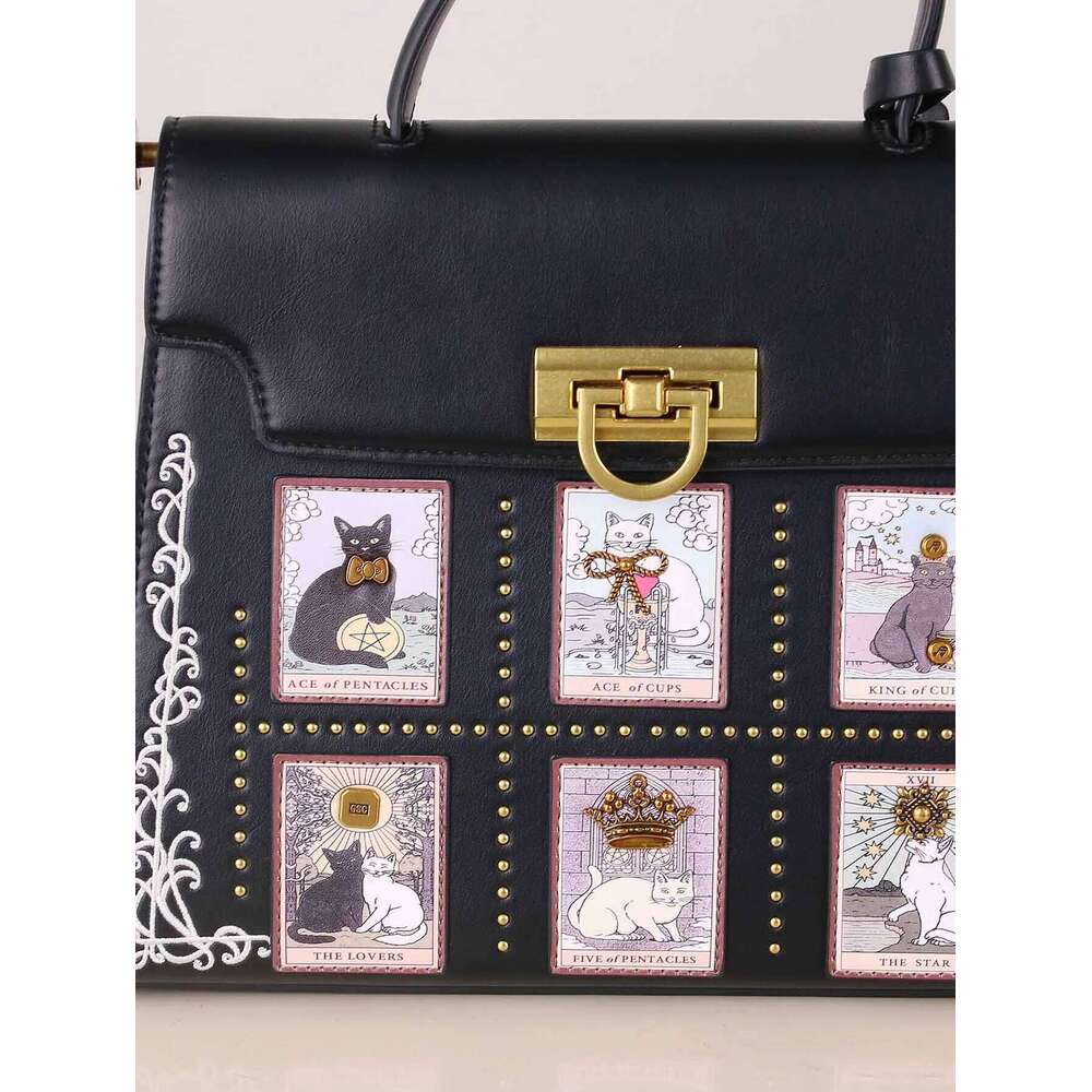 Haute Couture Original Design 2024 New Fashion women's bag Hand Embroidered Dream House Handbag Retro Elf Cat
