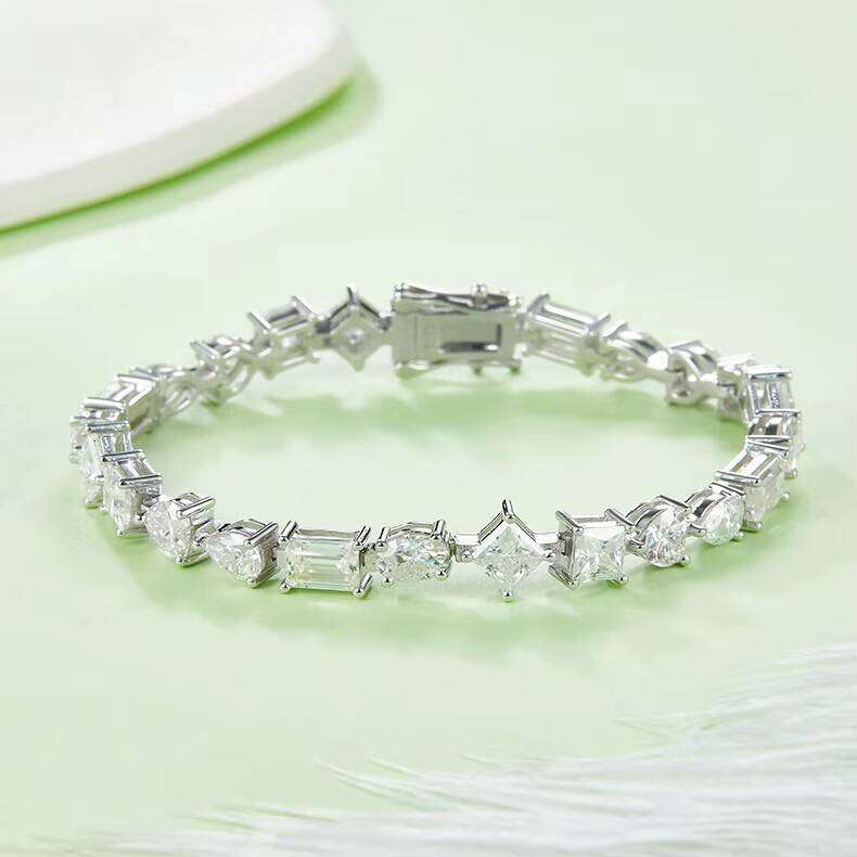 Factory Direct Sales Sier D Color VVS Moissanite Hiphop Bracelets Mossanite Tennis Chain Necklace for Unisex