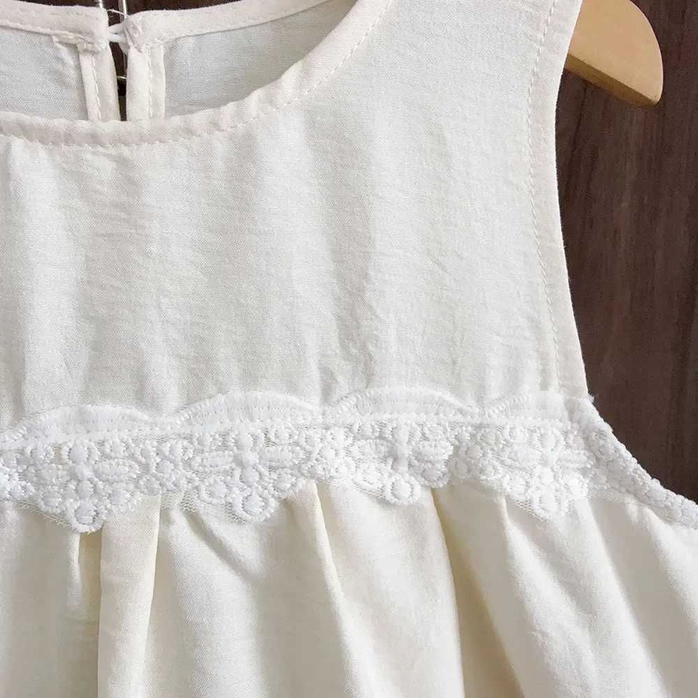Bear Leader Summer Sleeveless Lace Girls Clothes Korean Color Block Spliced Princess Dress 4-7 Years Plain Casual Kids Outfits X250528