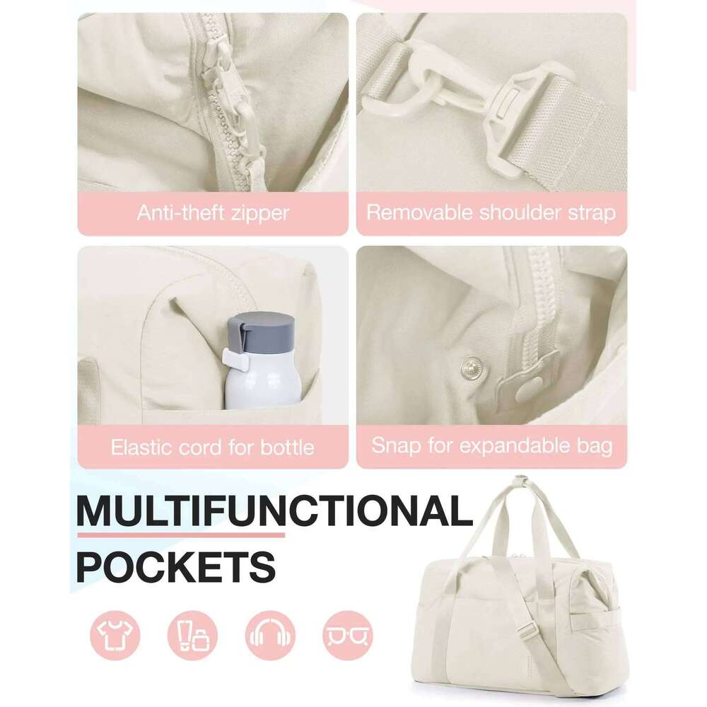 BAGSMART Duffel Bags for Women Gym Tote Carry on Weekender Overnight Travel with Trolley Sleeve Personal Item Workout Bag