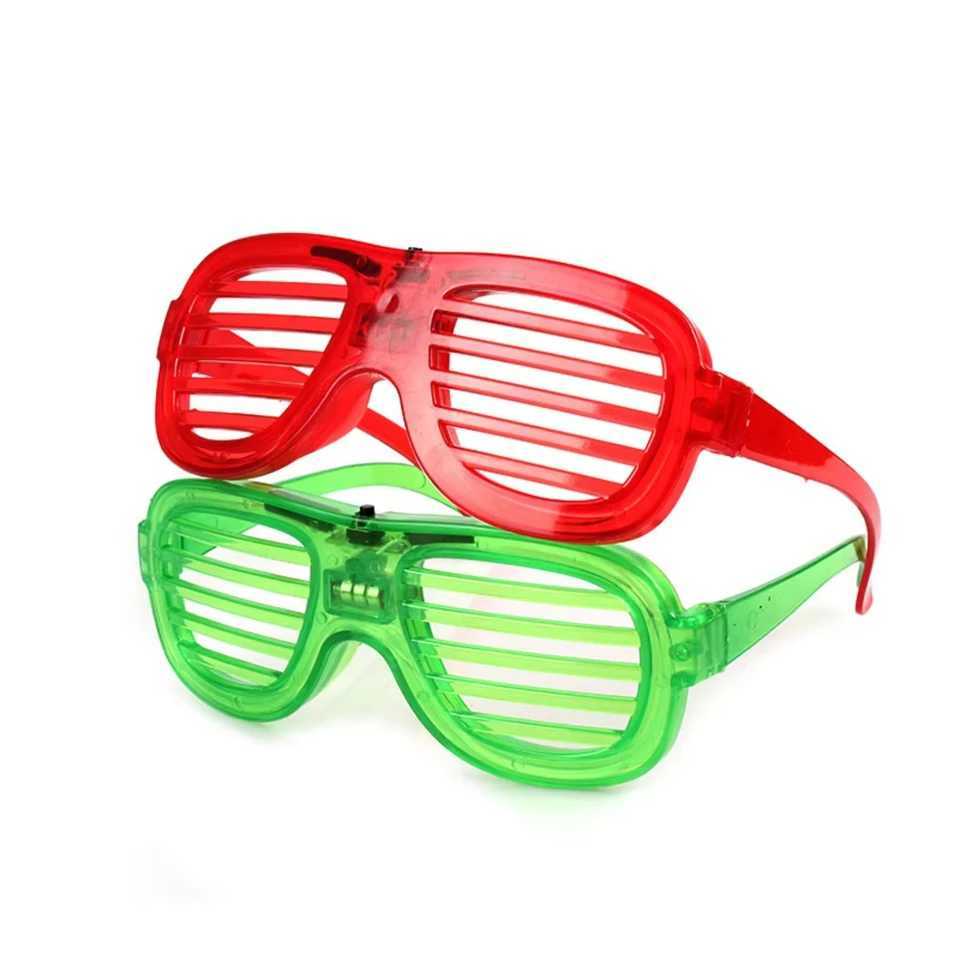 Wholesale Party Supplies Props LED Light Up Glasses Christmas Halloween Party Shutter Shades Glow Glasses LED Party Sunglasses W250528