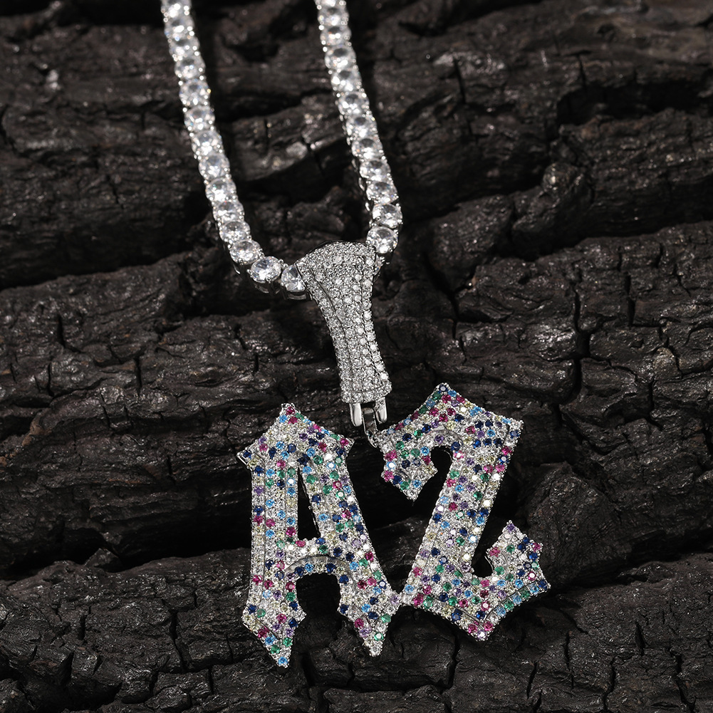 Colored moissanite hip-hop style designer custom pendant necklace for men Hip-hop jewelry gift