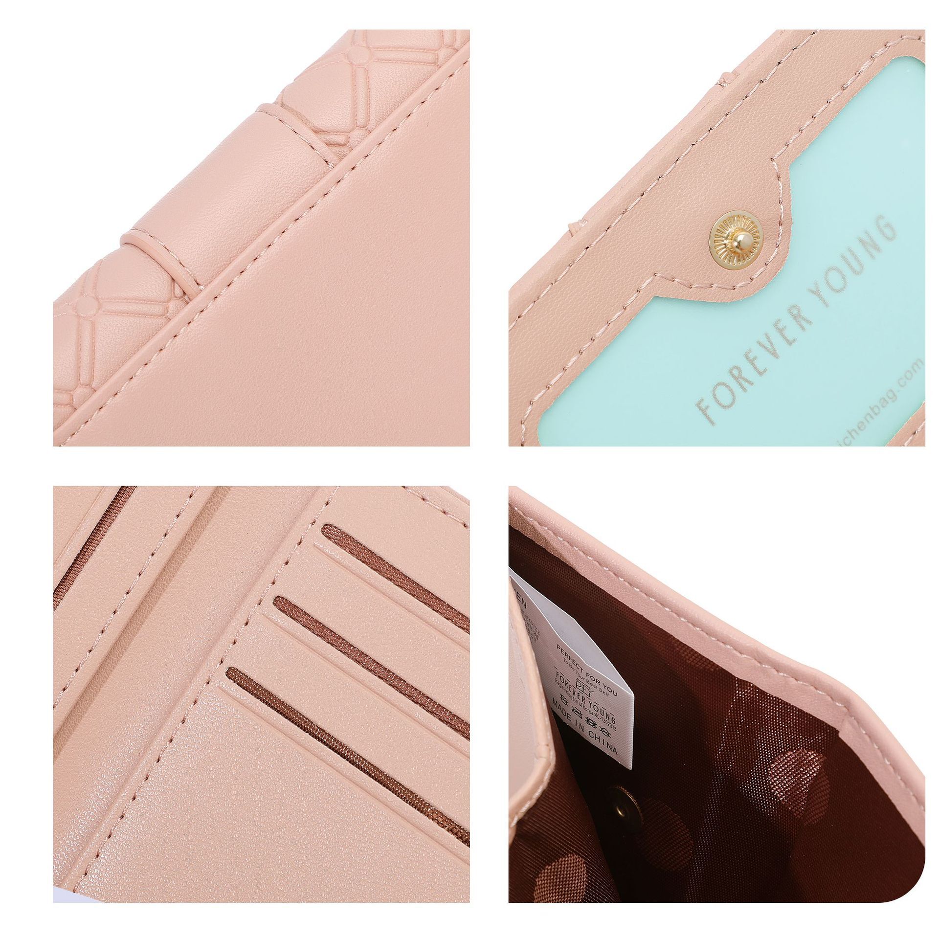 Free Delivery Designer Wallet Fashionable Women's High-end Short Card Bag PU Coin Bag Quilted Card Holder Folding ID Bag
