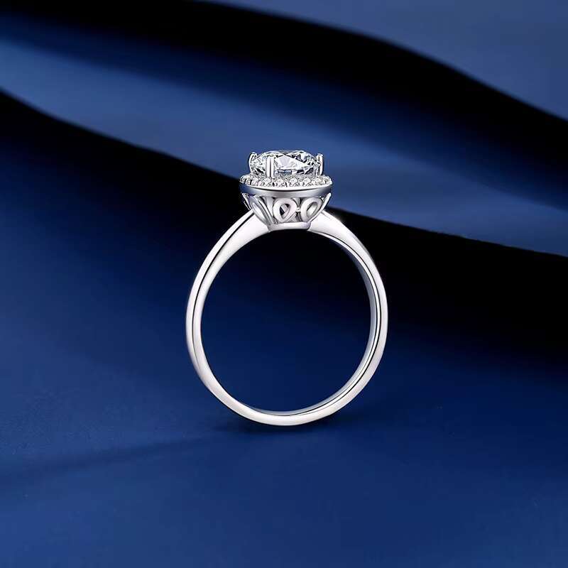 925 Sterling Silver Moissanite Ring 1.0ct Moissanite Diamond Women Luxury Wedding Rings for Women