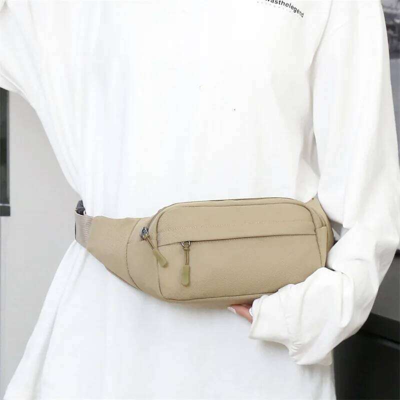 Men Waist Pack Purse Casual Large Belt Pouch Women's Canvas Travel Phone Fanny Banana Bag Hip 3 Pockets