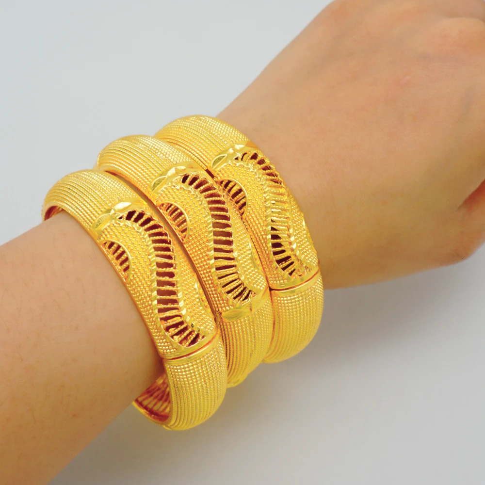 y Dubai Gold Color Bangles African Bracelet For Women Charm Wedding Bracelets Arabic Hand Jewelry Hawaiian 250517