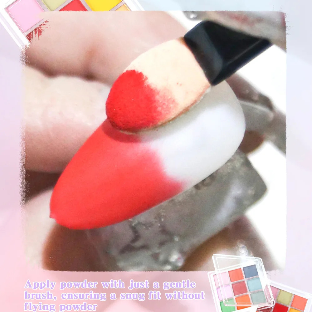 9Grids Chrome Gradient Powder Set Iridescent Nail Solid Pigment Macaron Shimmer Manicure Decor Dust for Ombre Nails Neon Pigment 250523