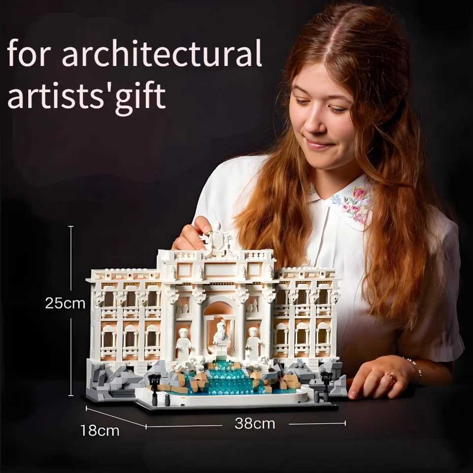 1880pcs Architecture Trevi 21062 Fountain Model Kit Iconic Italy Roman Landmark Building Blocks Display Toys For Birthday Gifts Z250528