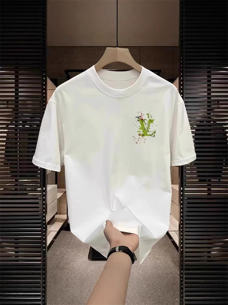 Free shipping designer T-shirt 2025 new fashionable high-end texture printed slim fit short sleeved men's and women's outerwear