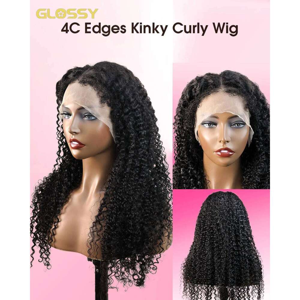 13x6 Hd 250 Density Afro Kinky Wig 100% Human Hair 13x4 4c Edges Frontal Deep Wave Curly Lace Front Wigs For Women on sale