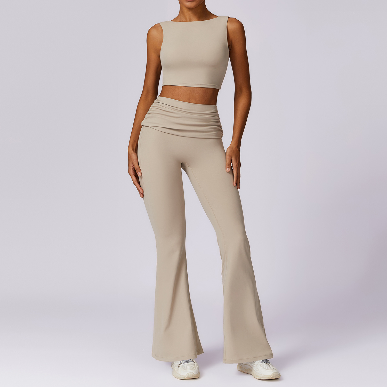 Women Workout Set Spring Nude Tight Back Yoga Running Sports Set Women S Breathable Quick Drying Fitness Clothes Pilates Set