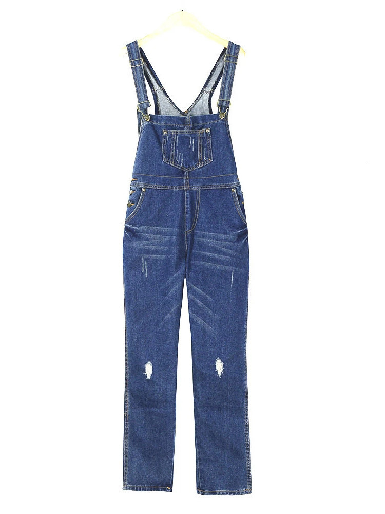 Overalls Jeans Women Suspenders Blue Pants Denim Wide Leg Long Pant Jumpsuits Button Pocket Rompers Maxi Straight Trousers 250523