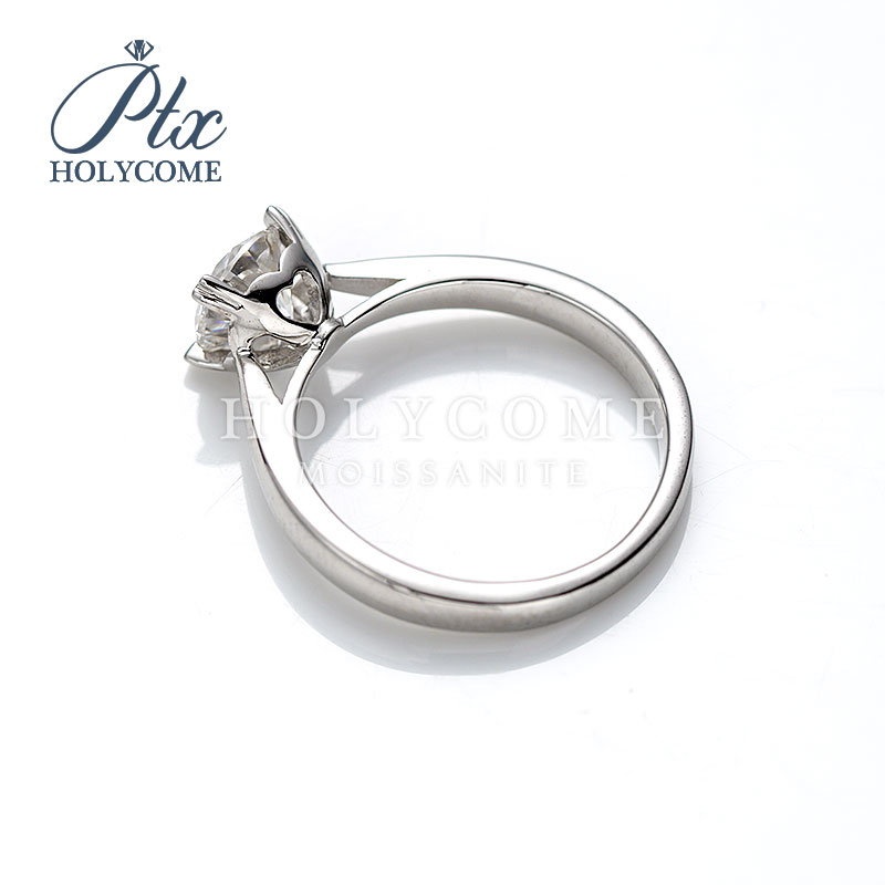 Heart Claw Four Prong Design Moissanite Ring 925 Sterling Silver Solitaire Moissanite Jewellery Women Fashion 1Ct Ring Jewelry Wholesale Wedding Ring