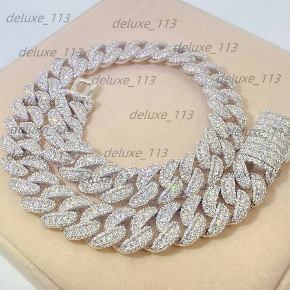 Pendant Pass Dia Tester Cuban Link Necklace For Custom Pendant 18Mm Hip Hop Men Jewelry Big Necklaces VVS Moissanite Cuban Chain Free Shipping