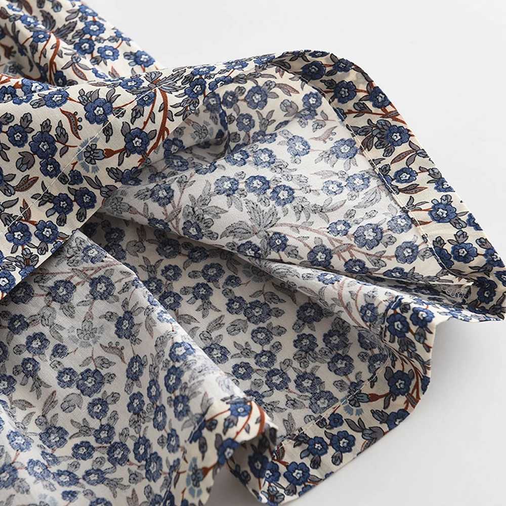 2023 New Autumn Spring New Girls Dress Fashion Cute Doll Neck Flower Print Dress Childrens Girls Long Sleeve Princess Dress X250528