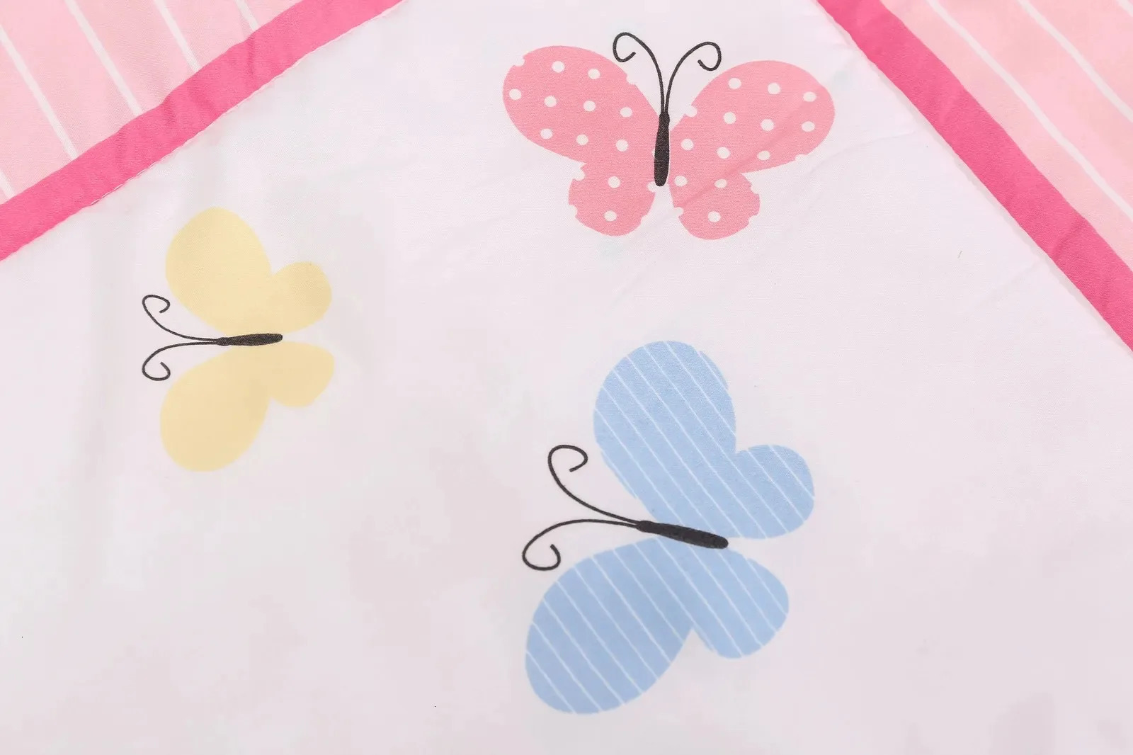 3 Pcs Baby Crib Bedding Set Pink Elephant Including Quilt Sheet Skirt Kit Bedsheet Pillowcase 250517z