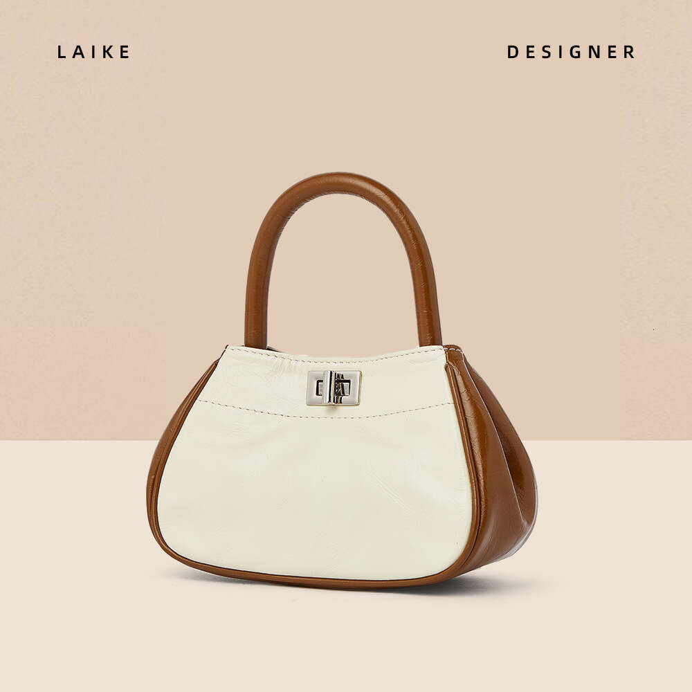 High-end First Layer Oil Wax Cowhide Handbag New Simple Elegant Versatile Shoulder Trendy Crossbody Bag