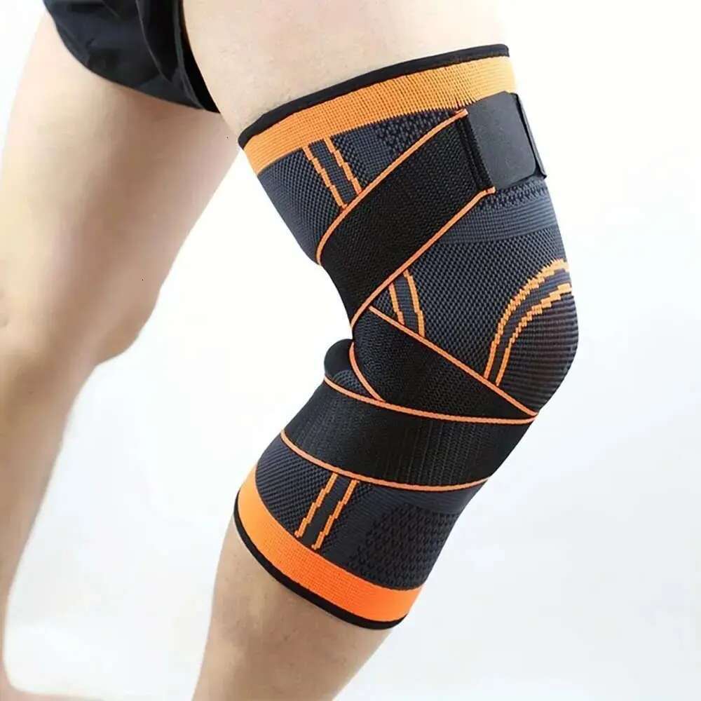 1PC Sports Men Pressurized Elastic Knee Pad Support Fiess Gear Basketball Volleyball Brace Tennis Cycg Protector