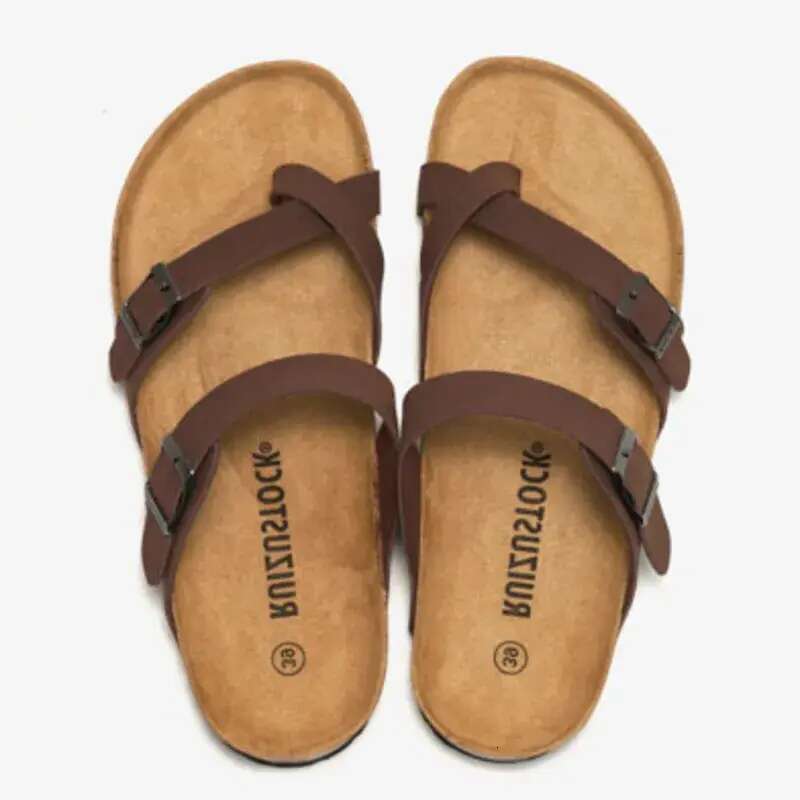 Summer Classic Slippers Clogs For Women Men Slip-on Cork Mules Sandals Outdoot Beach Slides With Adjustable Double Buckle