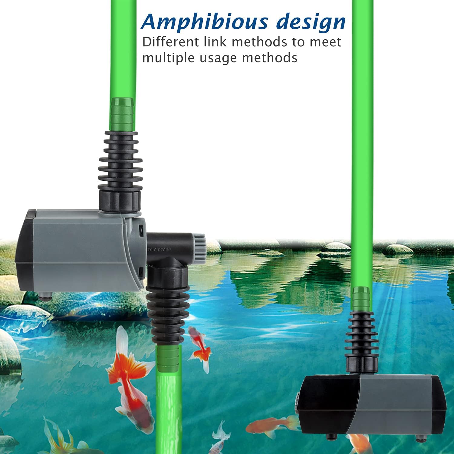 (HSUP3000F) Submersible Water Pump With Fountain Jets - Pond Pump - Submersible Pump - Water Fountain Pump - Aquarium Pump