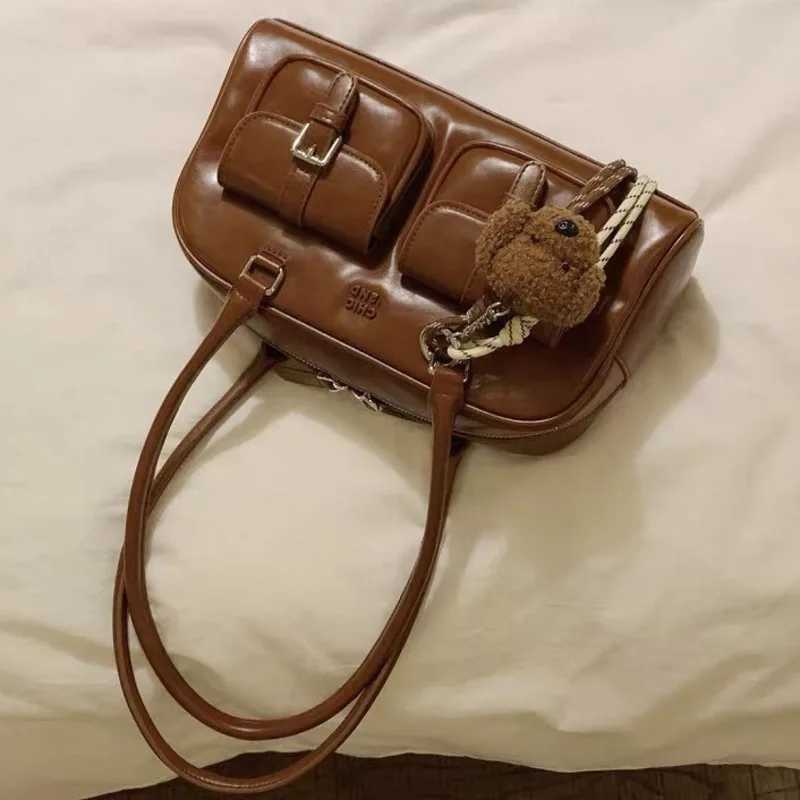 Maillard Vintage Boston Bag Samba Pillow Bag Women Commuter Tote Shoulder Bag Daily Collocation Gifts For Girls Y250528