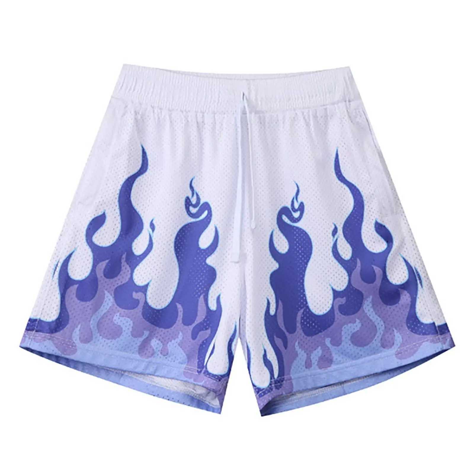 Mens Flame Pattern Basketball Shorts Boys Summer Cool Hawaii 3D Printed Casual Swim Trunks Quick Dry Surfboard Shorts X250528