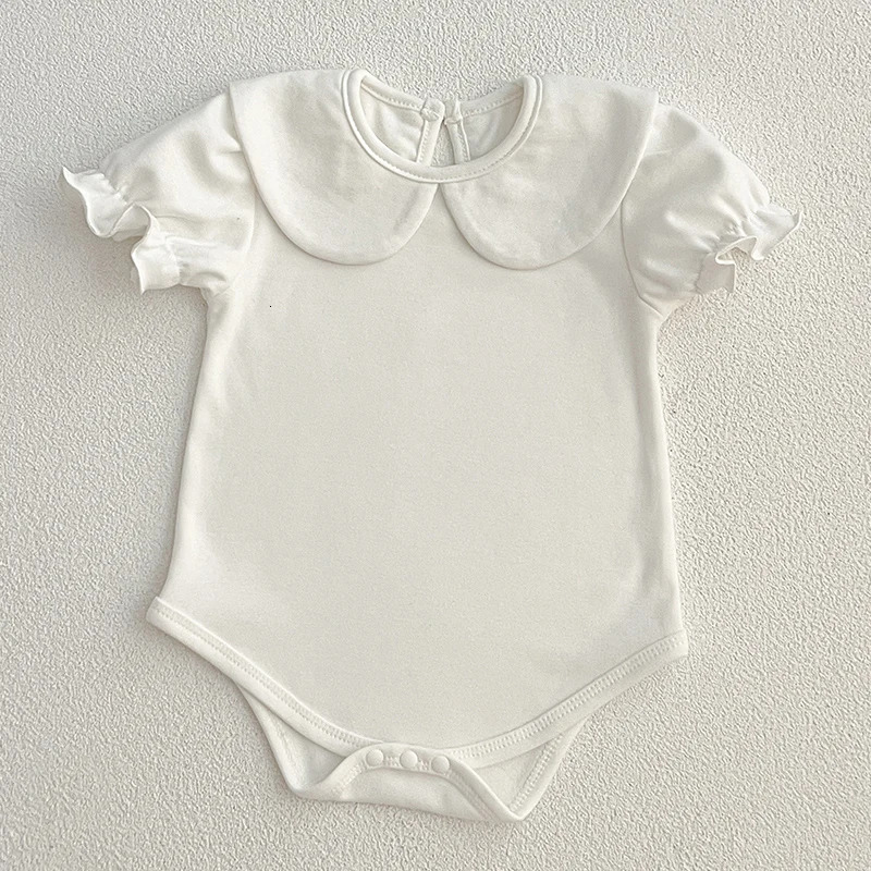 Summer Baby Romper Girls White born Bodysuit Short Sleeved Boys Girls Jumpsuit 0-24 Months Baby Clothes Outfits 250528